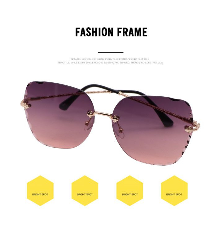 419 Round Sunglasses Women Brand Designer Gradient Fashion Sun Glasses Female Rimless Metal Oculos De Sol luxury designer
