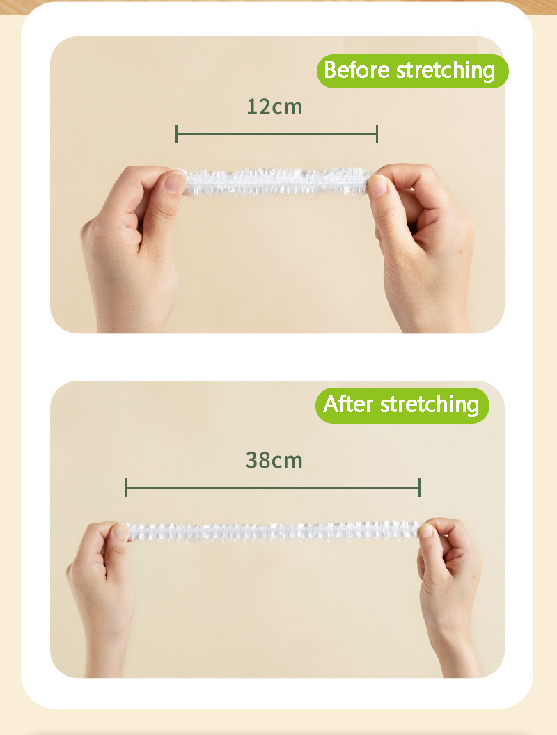 100Pcs Food Grade Disposable Food Cover Fruit Vegetable Plastic Wrap Elastic Food Lid Kitchen Supplies Plate Serving Cover Dropshipping
