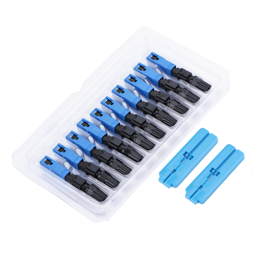 100pcs SC Single Mode Fiber Optic Quick Fast Embedded Connector Connecting Adapter for FTTH