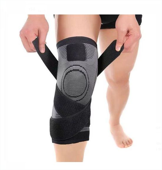 Genetic 2PC of Adjustable Knee Support Knee Compression Sleeve Brace- Black