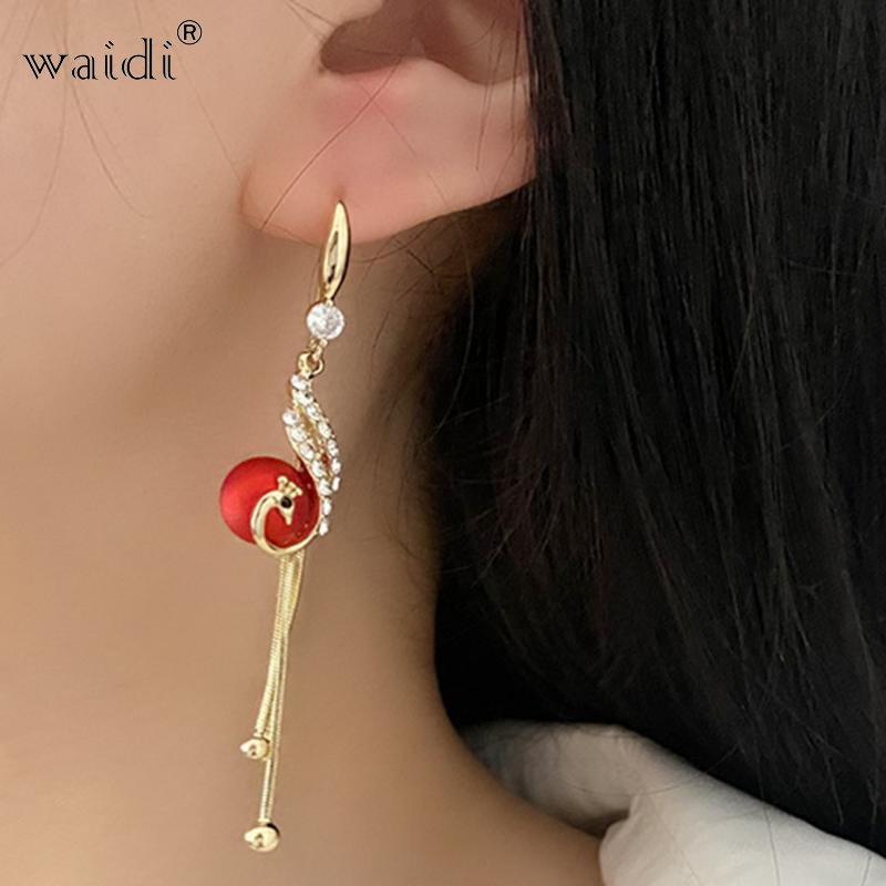 Waidi 1 Pair Great Earrings Eye-catching Jewelry Earrings Tassel Design Decorative Dazzling Women Drop Earrings Wedding Jewelry