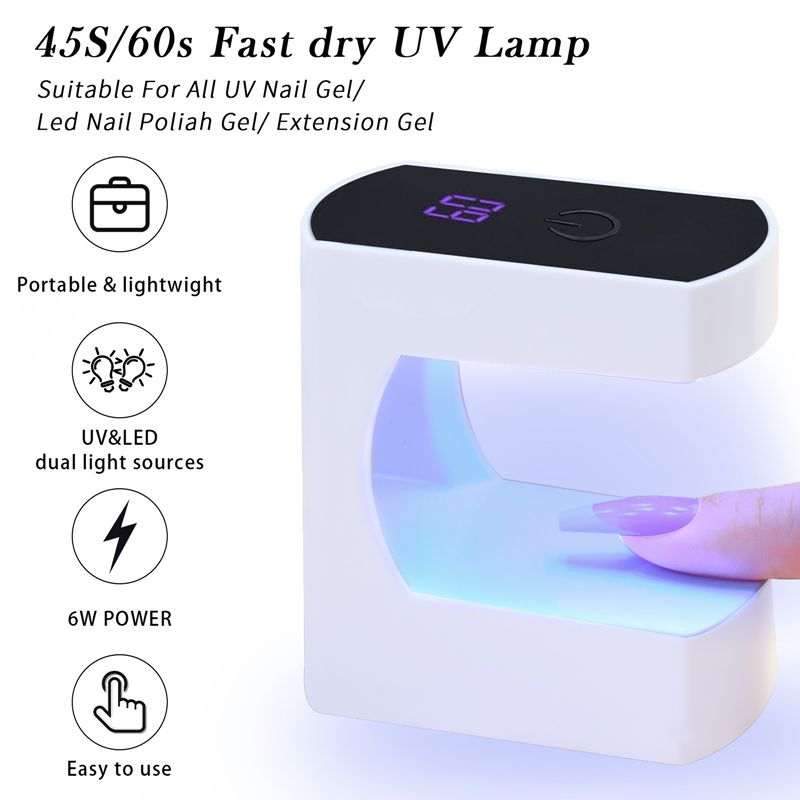 Mini LED Nail Lamp, 24W UV Light for Nails with Timer UV Lamp for Gel Nails Quicky-Dry Nail Light Portable USB Nail Dryer for Training