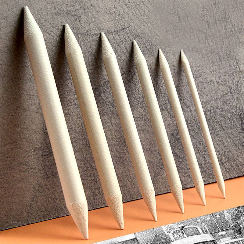 6pcs/set Blending Smudge Stump Stick Tortillon Sketch Art White Drawing Charcoal Sketcking Tool Rice Paper Pen Supplies