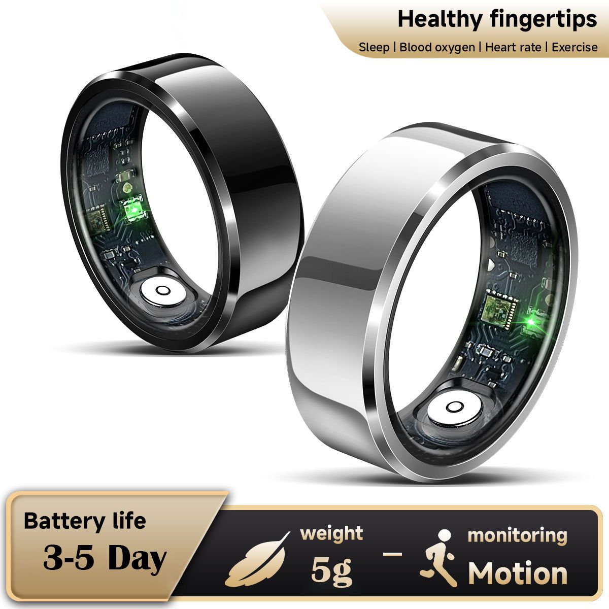 LA380 Smart Ring Heart Rate Tracking Ring Sleep Monitoring Deep Waterproof Photo Pedometer Exercise