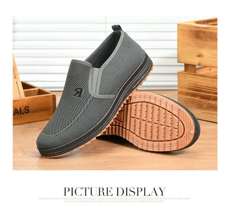 A06 Men Cloth Shoes Breathable Thick-Soled Soft Sole Lightweight Non-Slip Casual Shoes