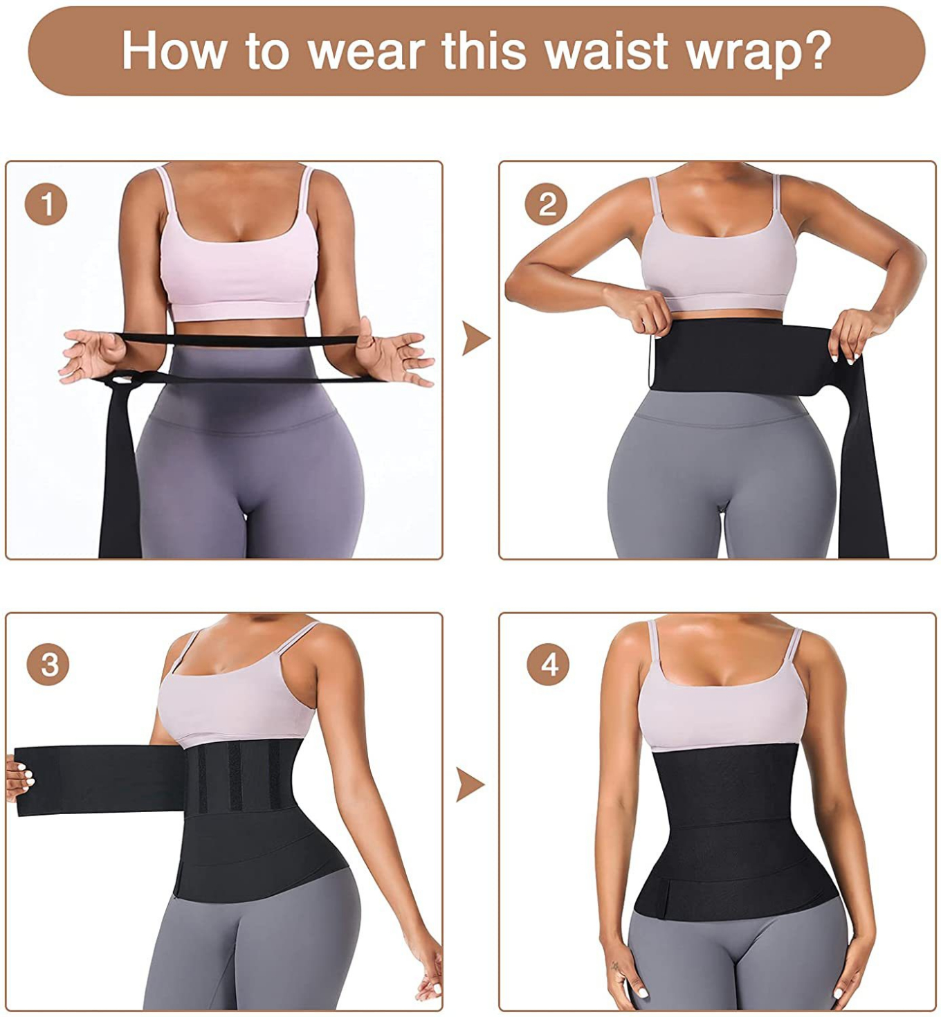 TYPE2 Waist Trainer for Women Sauna Belt Tummy Wrap Plus Size Snatch Me Up Bandage