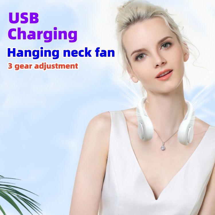 Hanging neck fan New home charging neck hanging fan Outdoor USB small fan Portable mini bladeless neck hanging fan CRRSHOP air Conditioner Fan 