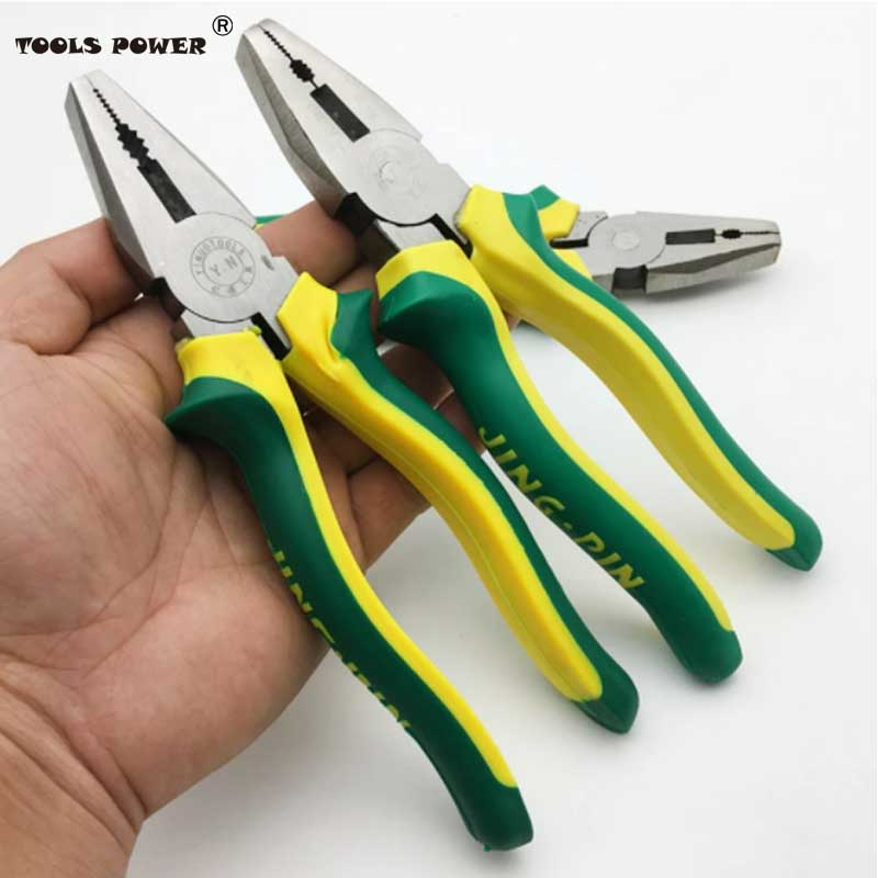 Tool power 8"/200MM Electrician Plier Wire Cable Cutter Scissors Flat Nose Multi-function Tiger Plier Letter Handle Alloy Steel Manual Tool