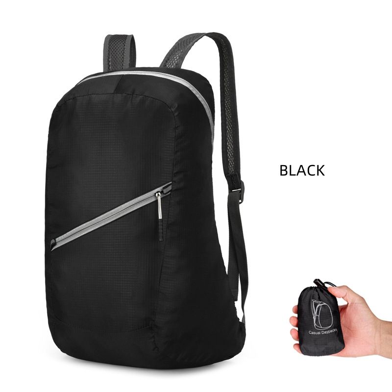 Backpack Outdoor foldable skin bag, super lightweight carrying backpack, men's and women's ultra-thin sports backpack CRRSHOP black ,grey,dark blue bags reflective stripe