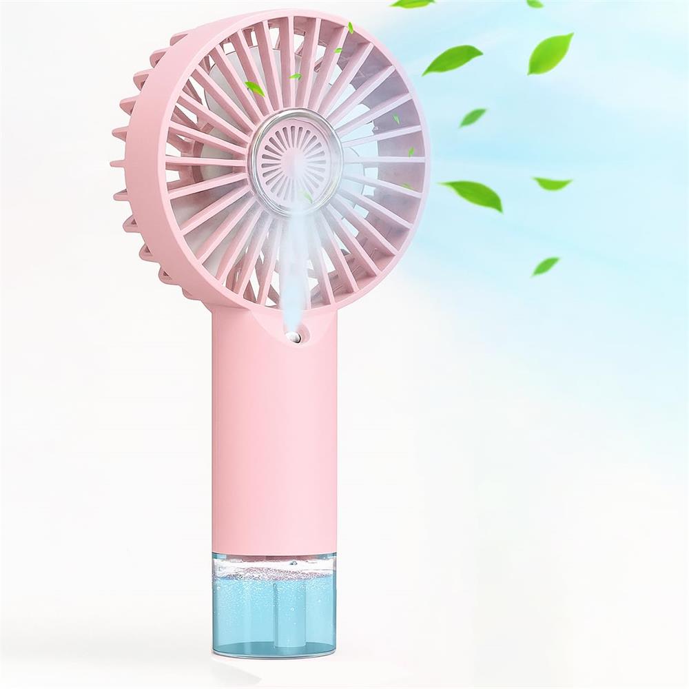 Mini Handheld Fan With Water Mist, Outdoor Portable Misting Fan Rechargeable, Water Spray, Hand Held, 2000mAh Battery Powered, Powerful & Ultra Quiet, for Travel, Sleeping, and Desk