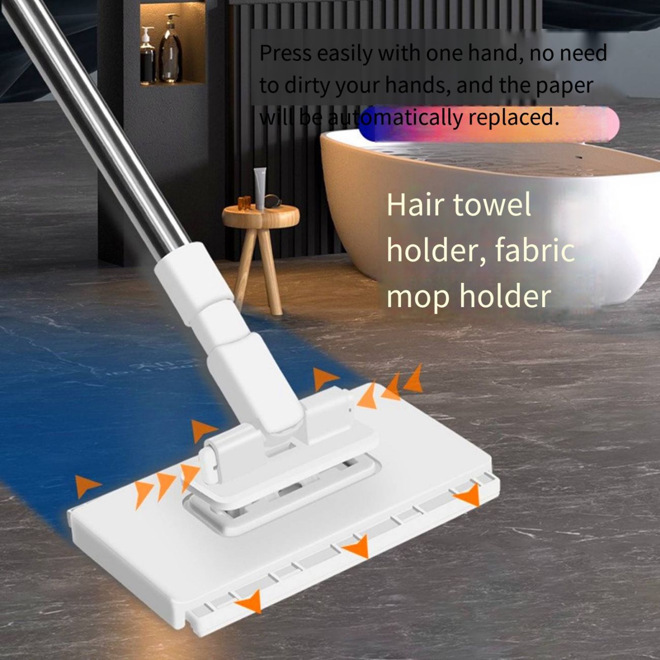 Mini Lazy Hands-Free Mop Reusable Facial Towel Clamp Mop Multi-purpose Household Floor Cleaning Mop Disposable Face Cloth Secondary Utilization One-Click Replace Cloth Easy Clean Mop