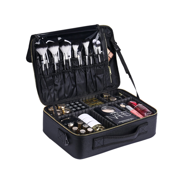 Women Professional Portable Travel Cosmetic Bag Organizer Makeup Bag Pouch Storage Suitcase