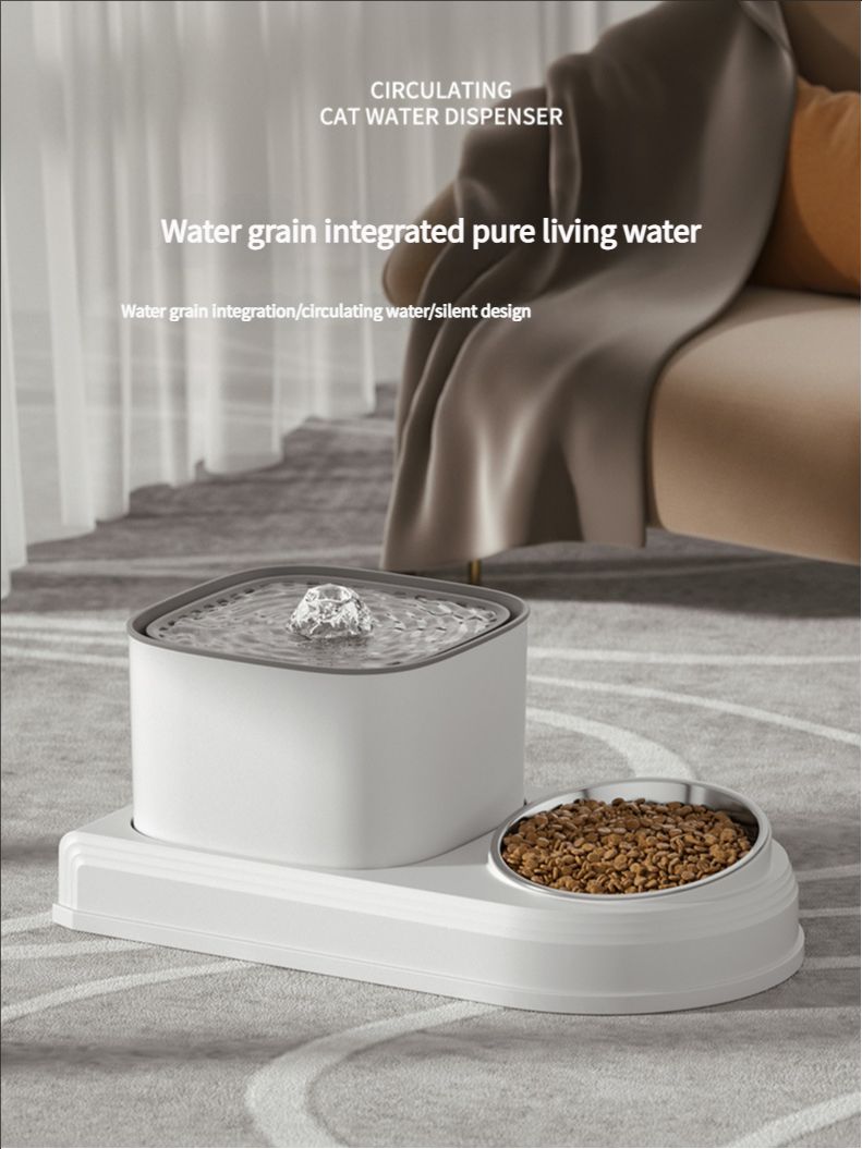 Cat bowl automatic drinking water feeder all-in-one pet bowl cat food utensil cat food bowl dog bowl pet supplies