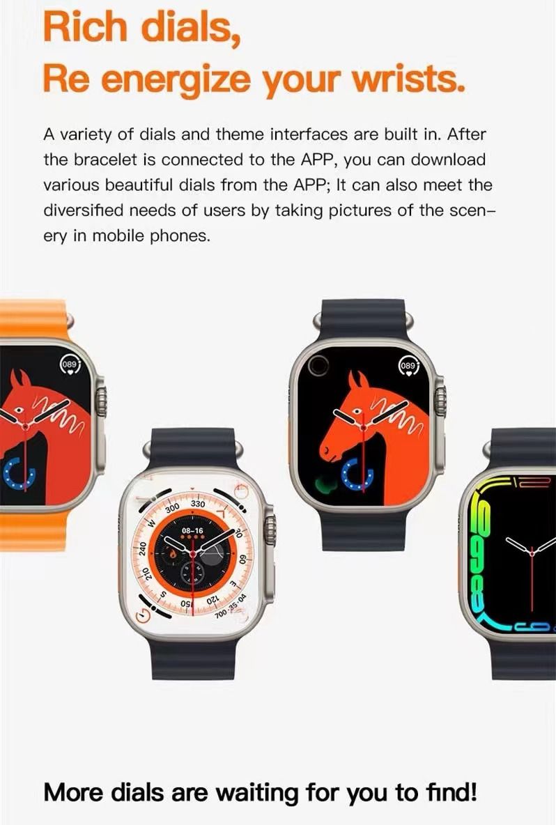 T9 Ultra 2024 New Up graded Smart Watch for Men Women for iPhone  Android, 1.99" Fitness Tracker Bluetooth Call [Answer/Make],Life Waterproof with Heart Rate/SpO2/Sleep Monitor, 100+ Sport Modes