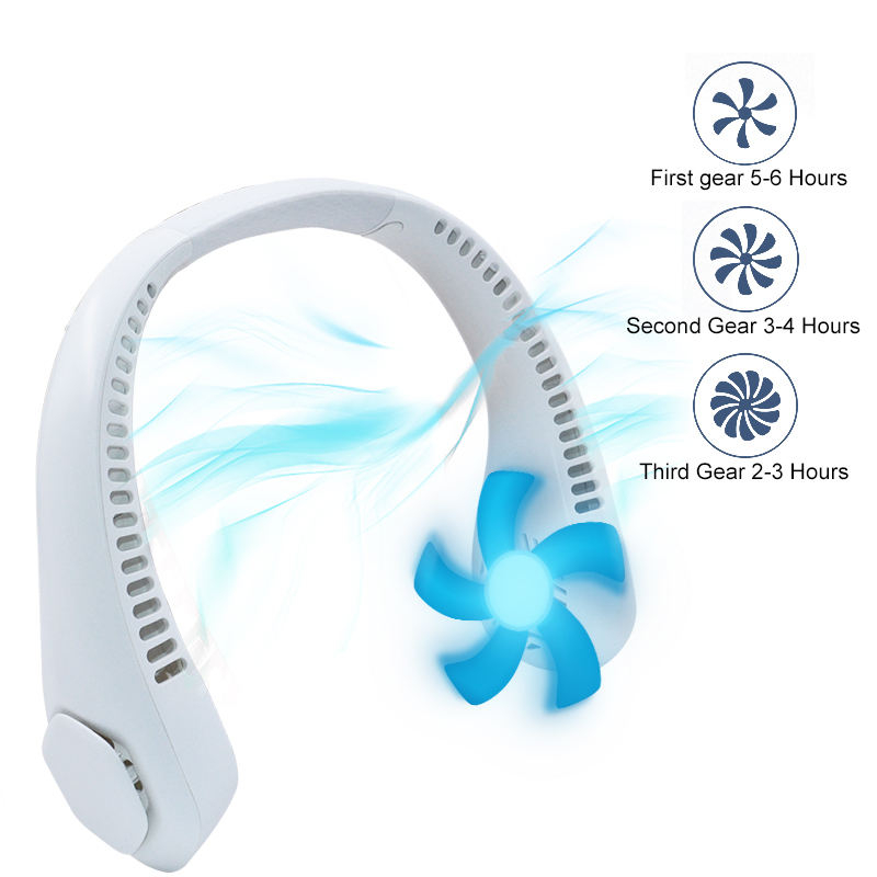 LS-08 Portable Neck Fan, Hands Free Wearable Bladeless Fans, USB Powered Small Fan,360° Cooling Hanging Neck Fan, 3 Speeds Neck Fan,Portable USB Rechargeable Hanging Neck Fan