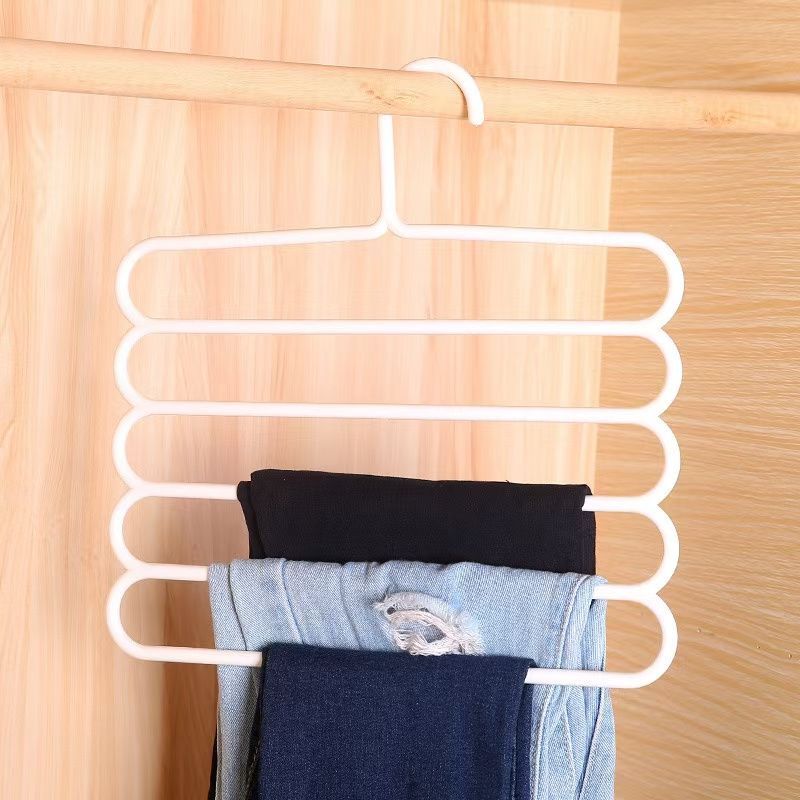 AUNONT Multifunctional magic S-shaped multi-layer pants rack, pants hanger, wardrobe storage rack, pants hanger, pants clip