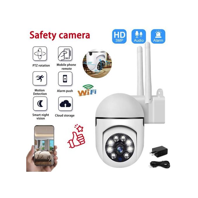 3MP Wifi Surveillance Camera, Night Vision, Color, Auto Human Tracking, 