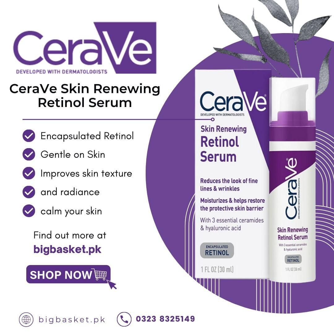 CeraVes 30ML/1OZ Anti Aging Skin Renewing Resurfacing Retinol and  Hydrating Hyaluronic Acid Serum
