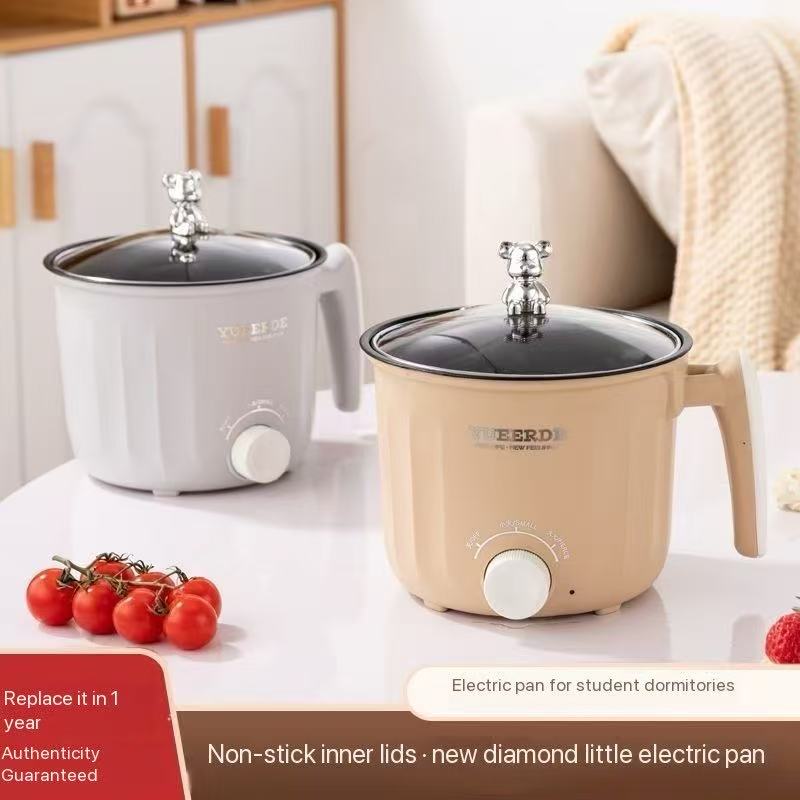Student Dormitory Multi-function One-piece Electric Cooking Pot Home Use Knob Non-stick Pot Small Instant Noodles Pot Electric Pot