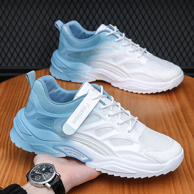 255 Fashion Casual Lace-Up Sneakers - Blue/White