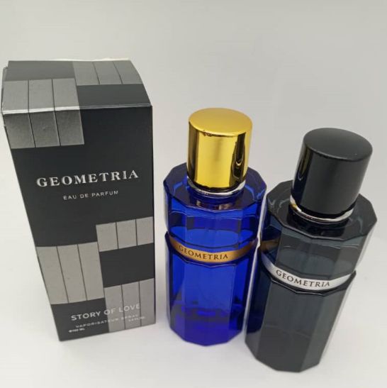 GEOMETRIA Luxury Refillable Crystal Black Cap Glass Spray Perfume Bottle 100ml