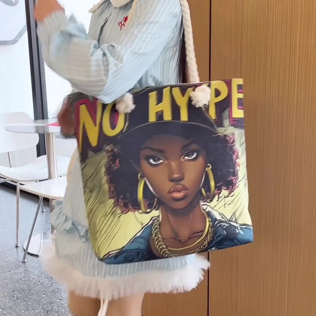 Miss DG Painting hand bag Cartoon canvas bag Large capacity Beauty Tote bag Shopping shoulder bag