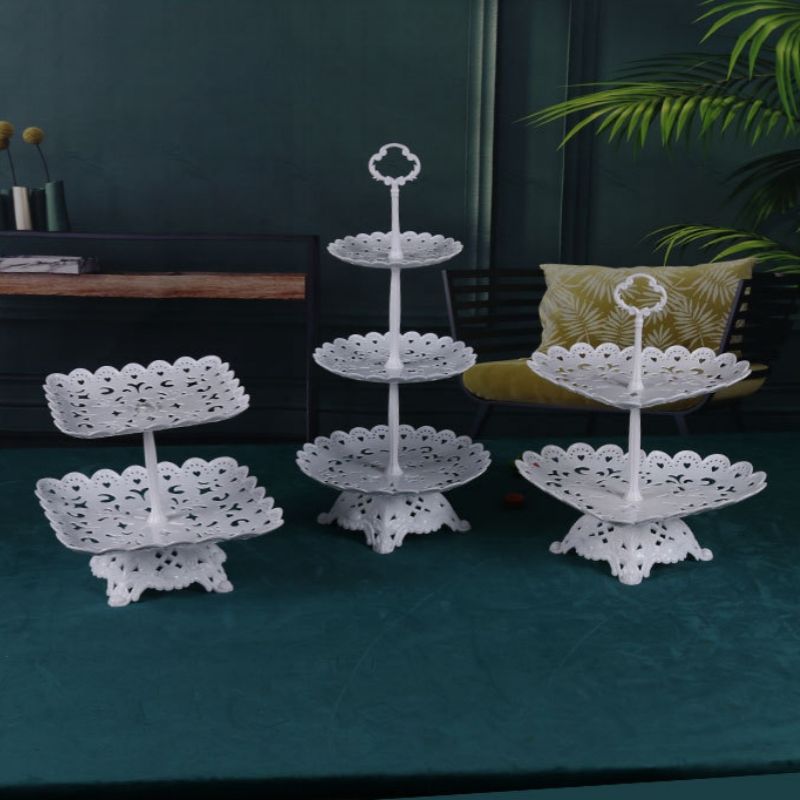 Storage Rack Third floor wedding dessert table, display shelf for ornaments, birthday cake shelf, Dim sum shelf Three layer storage rack