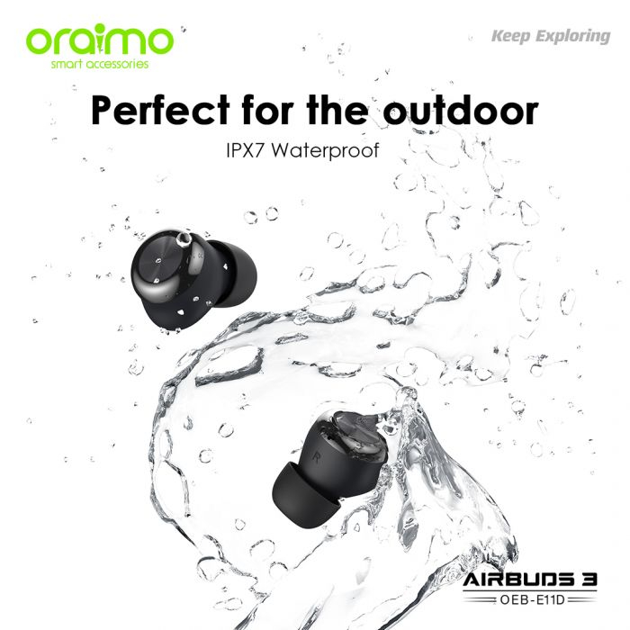 oraimo AirBuds 3 Powerful Bass IPX7 Waterproof TWS True Wireless Earbuds