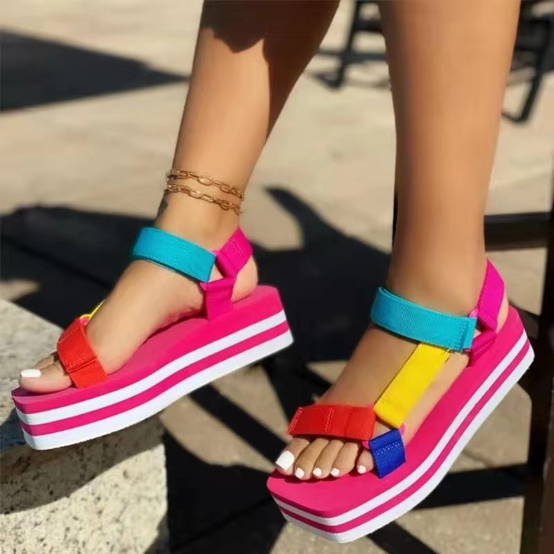 217 Ladies SandalsCasual Summer Fashion Open-Toed Platform Shoes Elegant Summer Casual Flip Flops
