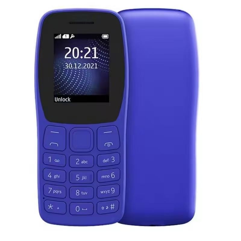 Nokia 1059/106 GSM 2G mobile bar button Dual-SIM mobile phone for students and the elderly- International Version Smartphone1059 Blue