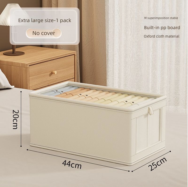 Oxford Cloth Window Visible Clothing with Lid Storage Box Household Clothing Fabric Storage Box Large Organizing Artifact Box Home Storage Organization Baskets Bins Containers Lidded Storage BinsBeige without lid