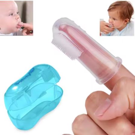 Travel Easy Carry Oral Care Silicone Baby Liquid Silicone Finger Toothbrush 