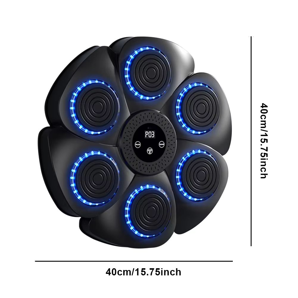 Music Boxing Machine Puncher Wall Mounted Boxing Fitness Training Punching Exercise Equipment RGB Light Indoor Sports Equipment with Gloves for Home Workout