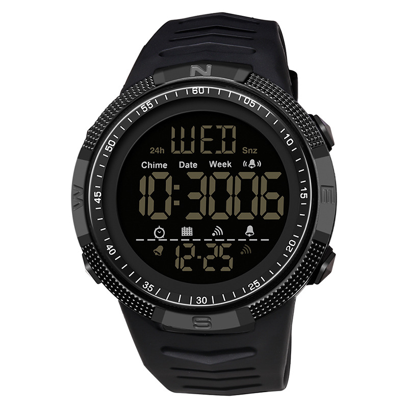 6014 digital watch waterproof with stopwatch alarm clock countdown dual time Ultra-thin ultra-wide angle display digital watch for men and women