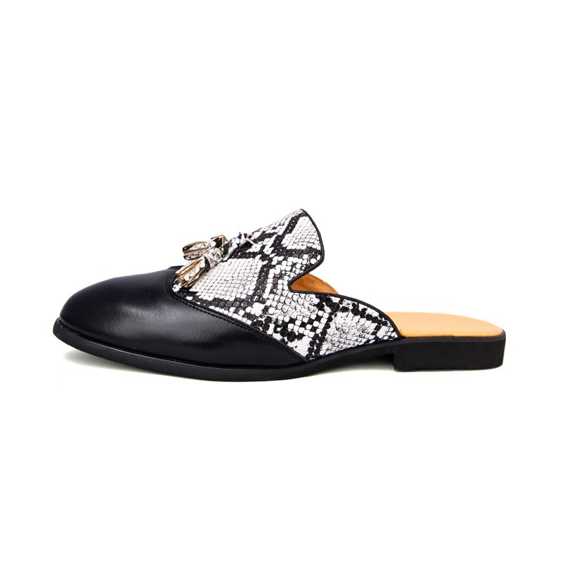 Youth Men Leisure Cool Mules Man Summer Slippers Fashion Casual Leather Loafers Flats Shoes Pu Breathable Slip On Footwears For