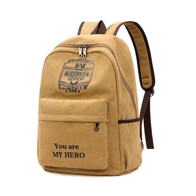 Large Capacity Printed Canvas Backpack Wear-resistant Canvas Rucksack Unisex School Bag For Students Travel Daypack
