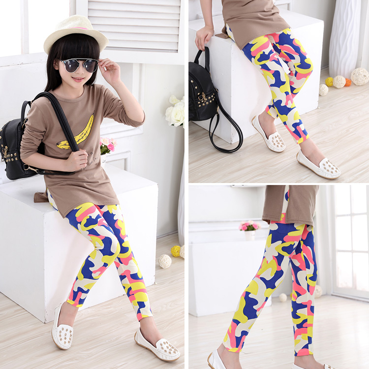 Girls Leggings Printing Flower Legging Infantil Para Menina Toddler Classic Leggings 2-14y Baby Girl Pencil Pants Kids Trousers
