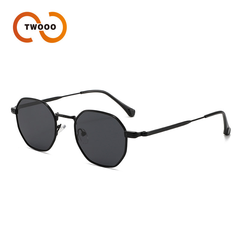 2025 New product: Metal-framed polygonal sunglasses, cross-border fashion ins high-end Sunglasses T1423