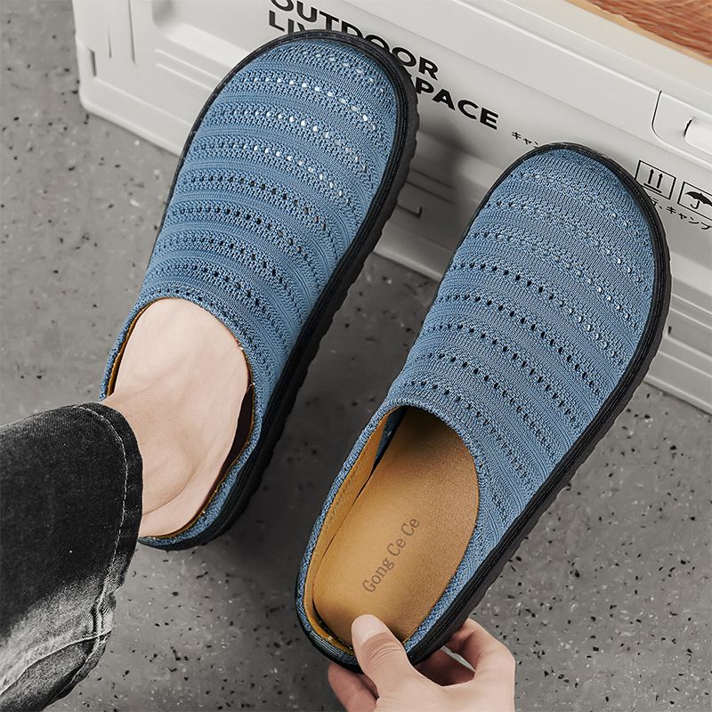 Youth Men Breathable Mesh Shoes Man Fashion Casual Flats Loafers Male Leisure Daily Slip On Footwears For Black