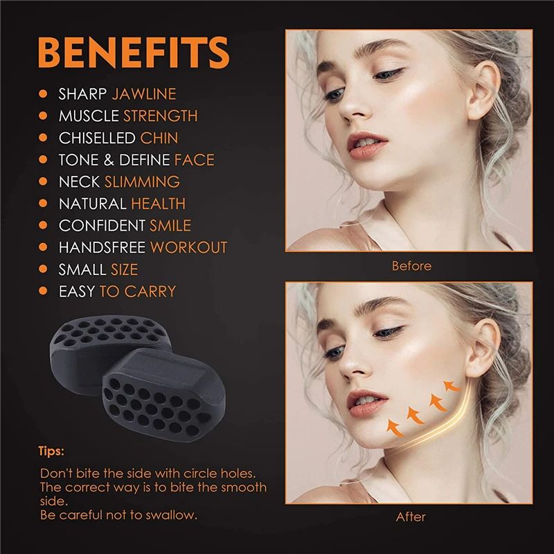 Facial Jaw Exerciser Gym Fitness Ball JawLine Muscle Training Double Chin Reducer Neck Face Slimming Mouth Jawliner
