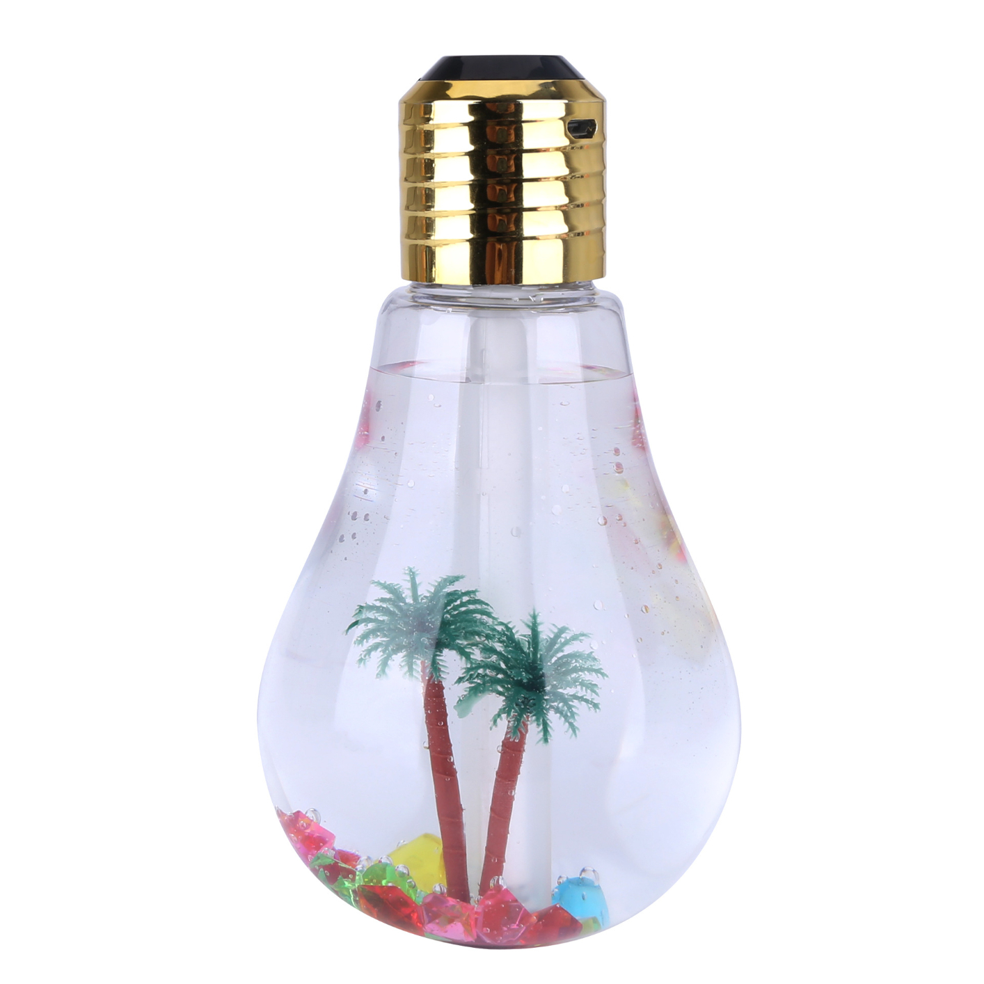 LA-0601 Creative USB Ultrasonic Humidifier LED Night Light Mini Aroma Diffuser Aromatherapy Mist Maker Bottle Bulb Humidifier for Home
