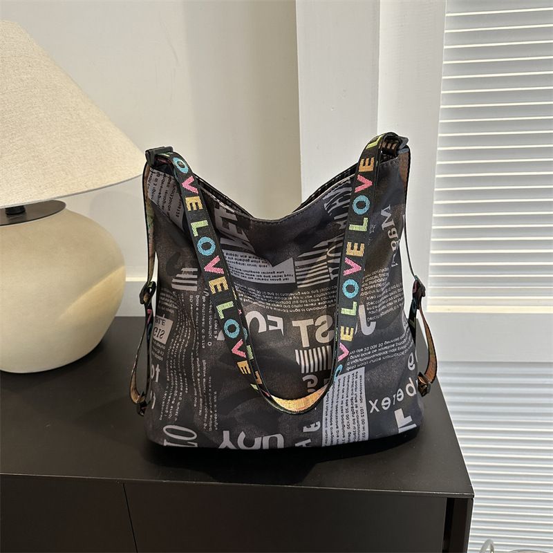 2024 new print trend Korean version simple casual two shoulders one shoulder two backpacks XF-8090