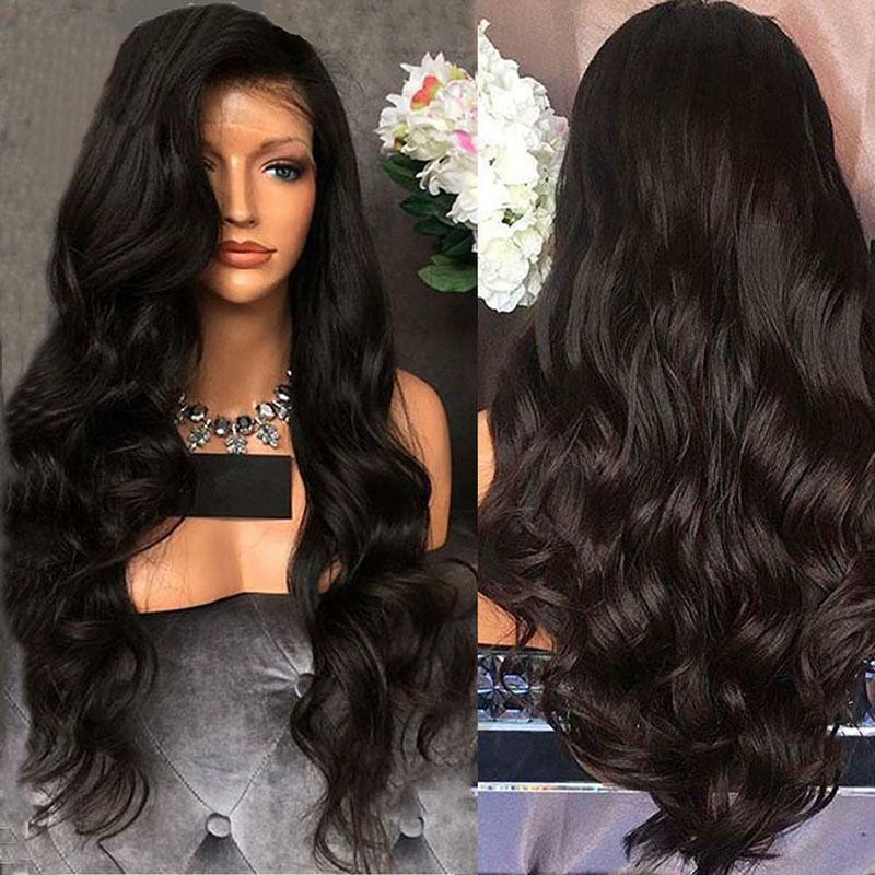 Ladies European and American fluffy black split large wavy long curl hair wig ZH215