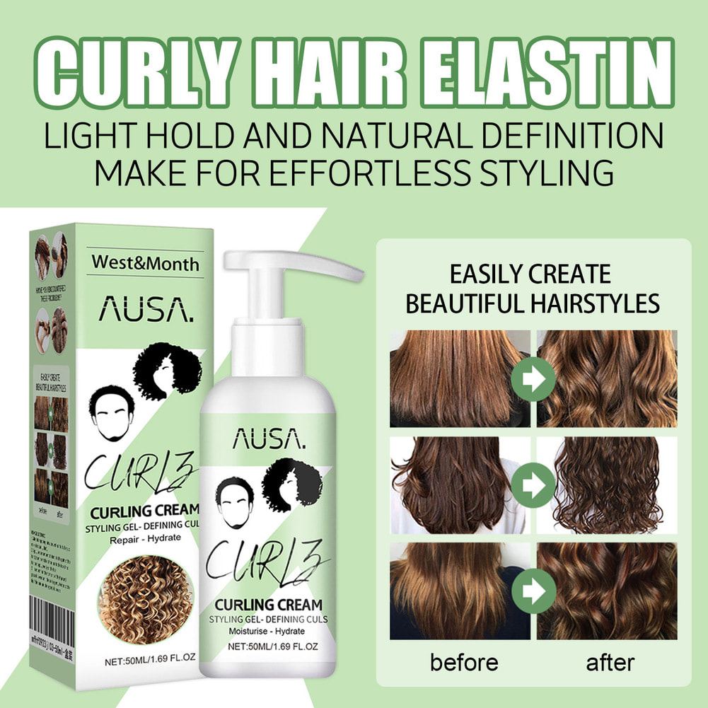 West&Month Curly Hair Elastin Volumizing Hair Conditioner Volume Lift Styling Fluffy Cream Defining Moisturizing Elastic Strong Hairs