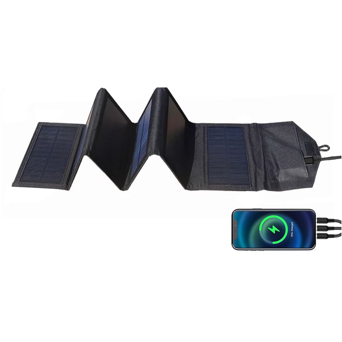 30W Portable Solar Panel Portable Foldable Solar Panel Charger Solar Generator 3 in 1 plug 12 Volt Waterproof High Efficiency Solar Panel Kit Foldable Solar Panel for Camping,Hiking,Outdoor Activities