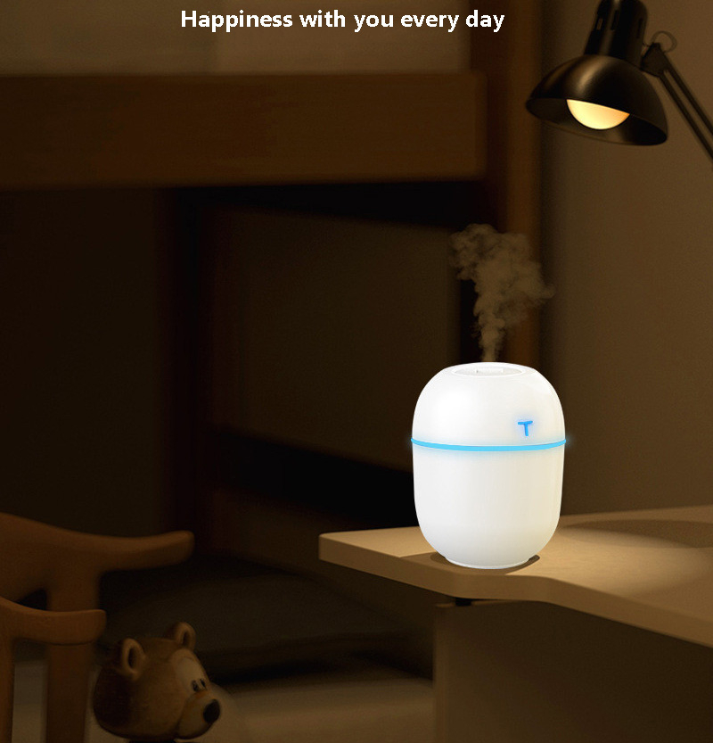 New 220ML Mini Ultrasonic Air Humidifier Aroma Essential Oil Diffuser for Home Car USB Fogger Mist Maker With LED Night Lamp