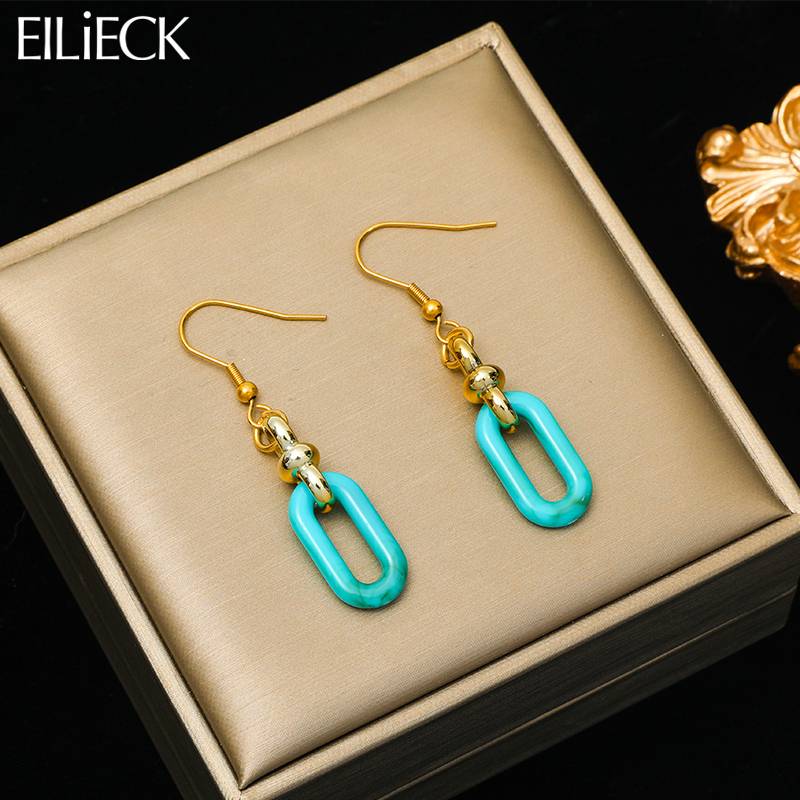 Stainless Steel Simple Geometric Drop Earrings For Women New Design Fashion Ear Jewelry Gift Party