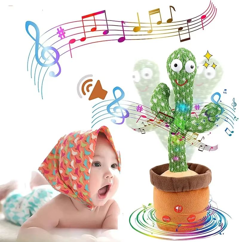 Talking Cactus Baby Toy Dancing Cactus Repeats What You say for Kids with 120 English Songs Dancing Toy for Gift Toddle Girls Boys