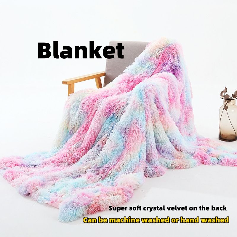 80*120cm，130*160cm，Plush plush Blanket， tie-dyed Crystal velvet blanket CRRSHOP home bed Sofa cover blanket