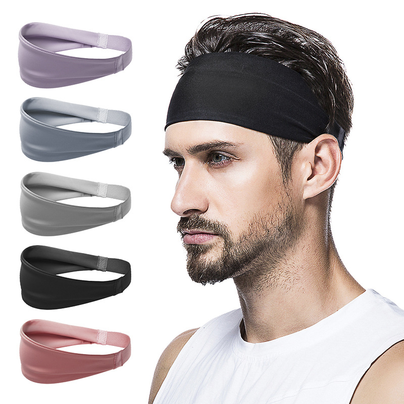 HT011 Womens Mens Sweatband & Sports Headband for Running, Cycling, Yoga, Basketball - Stretchy Moisture Wicking Hairband